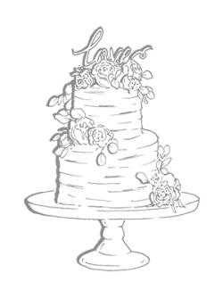 Wedding cake illustrated graphic